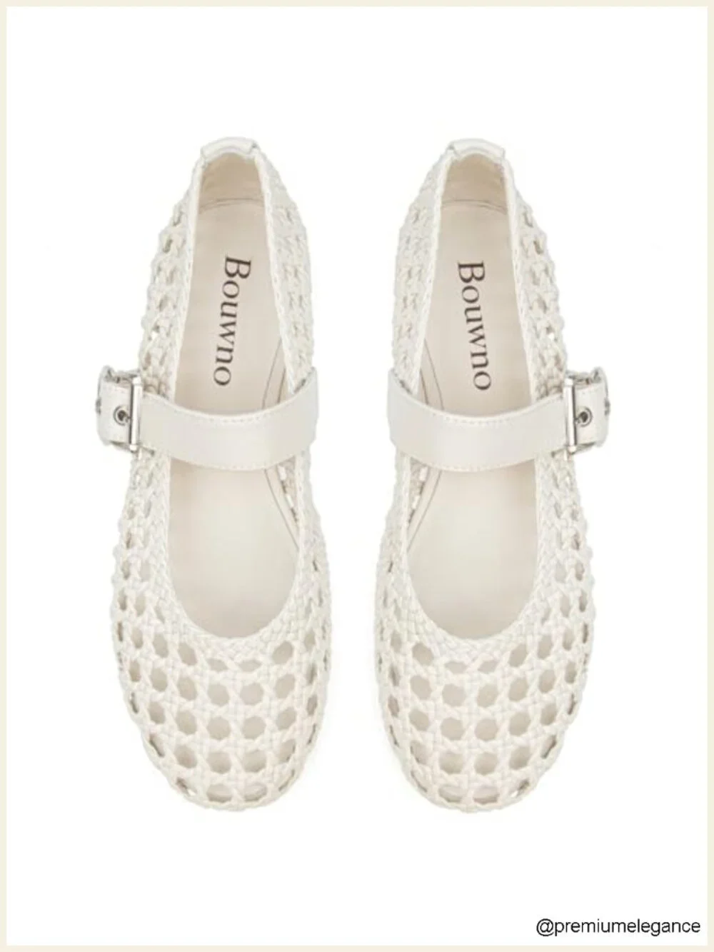 Woven Mesh Mary Jane Flats for Women Round Toe Buckle Strap Breathable